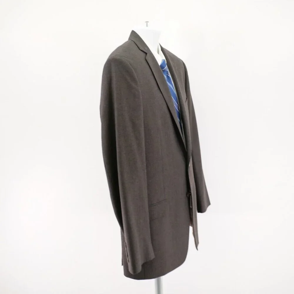 Calvin Klein Brown Black Soft Wool Star Check 2 Button 40S Tagged 40R Sport Coat